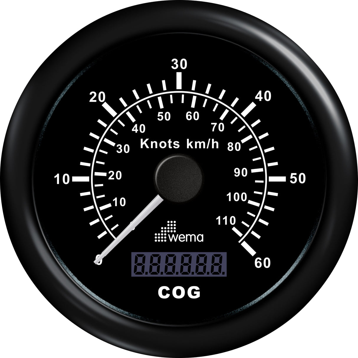 GPS speedometer zwart 60kn/110km