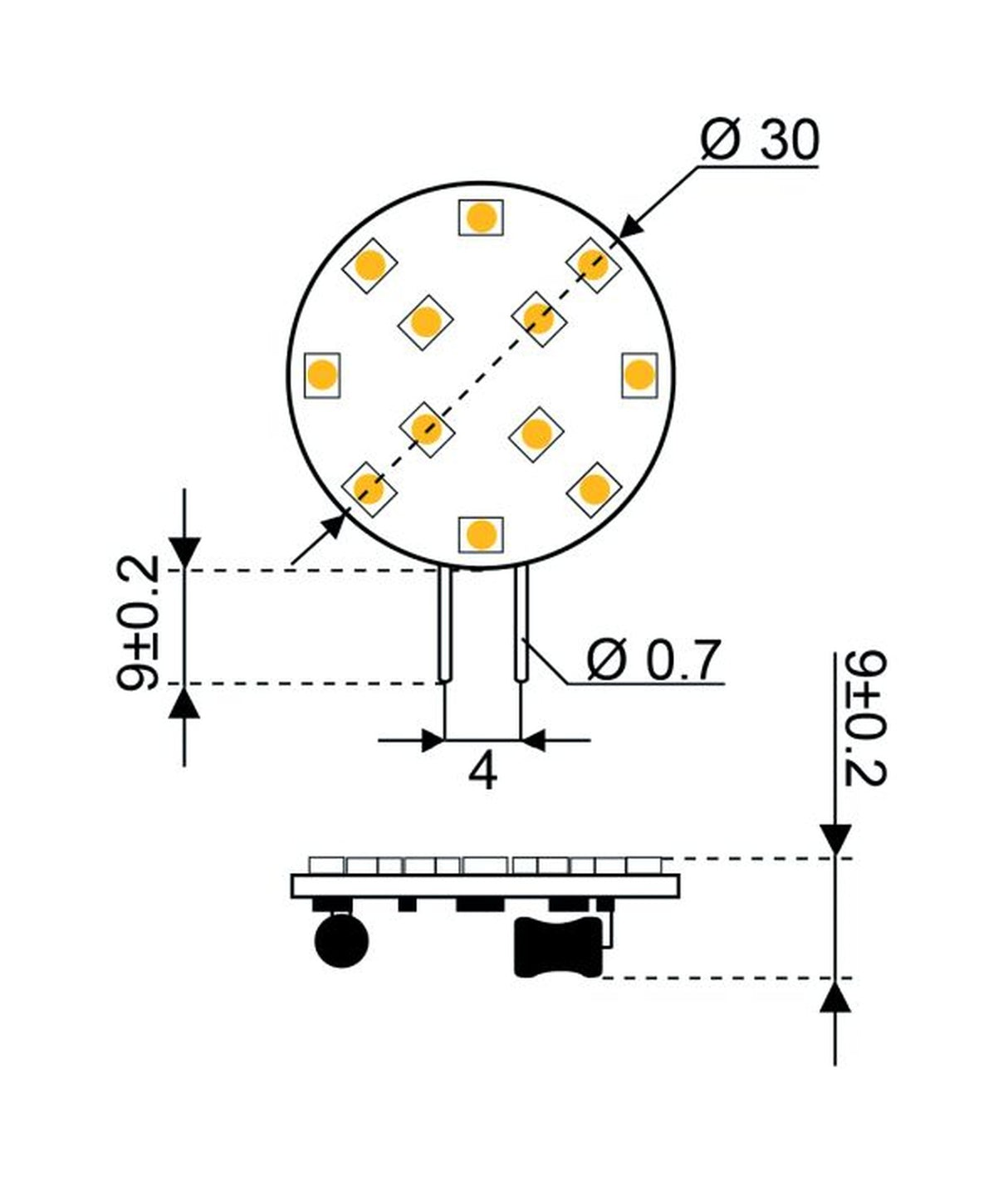 Talamex LED-lamp LED12 10-30V G4-side high CRI >90
