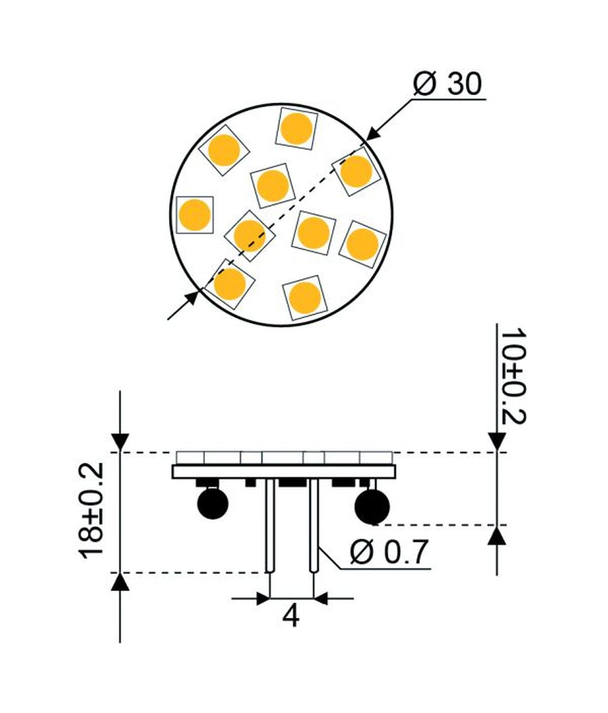 Talamex lampada LED LED10 8-30V G4-rug