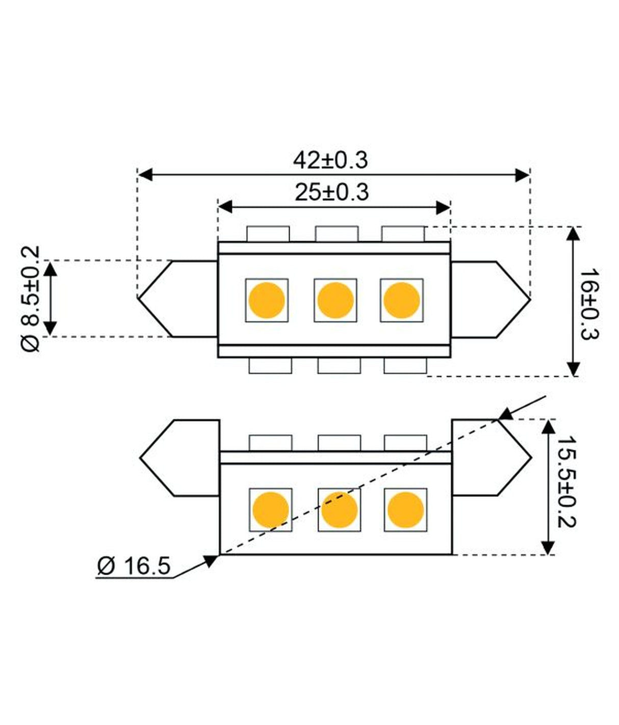Talamex lampada a LED festone led9 10-30V 42mm