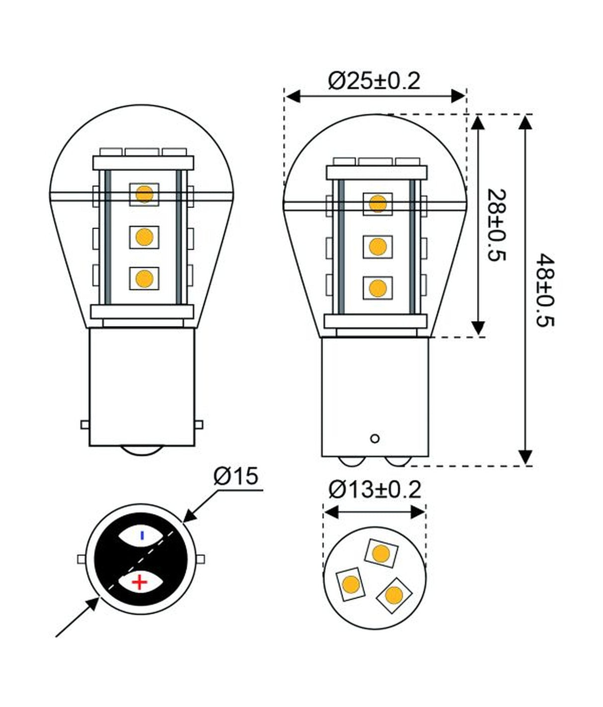 Talamex ledlamp led15 10-30V BA15D