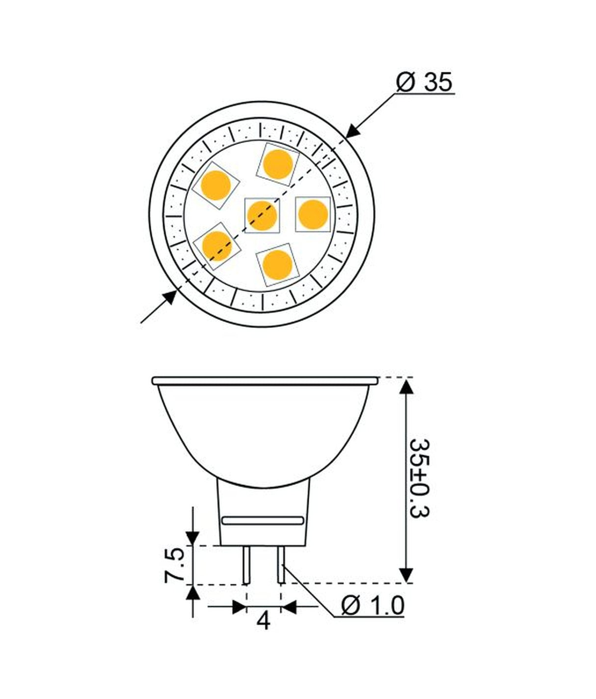 Talamex LED lamp LED6 10-30V GU4