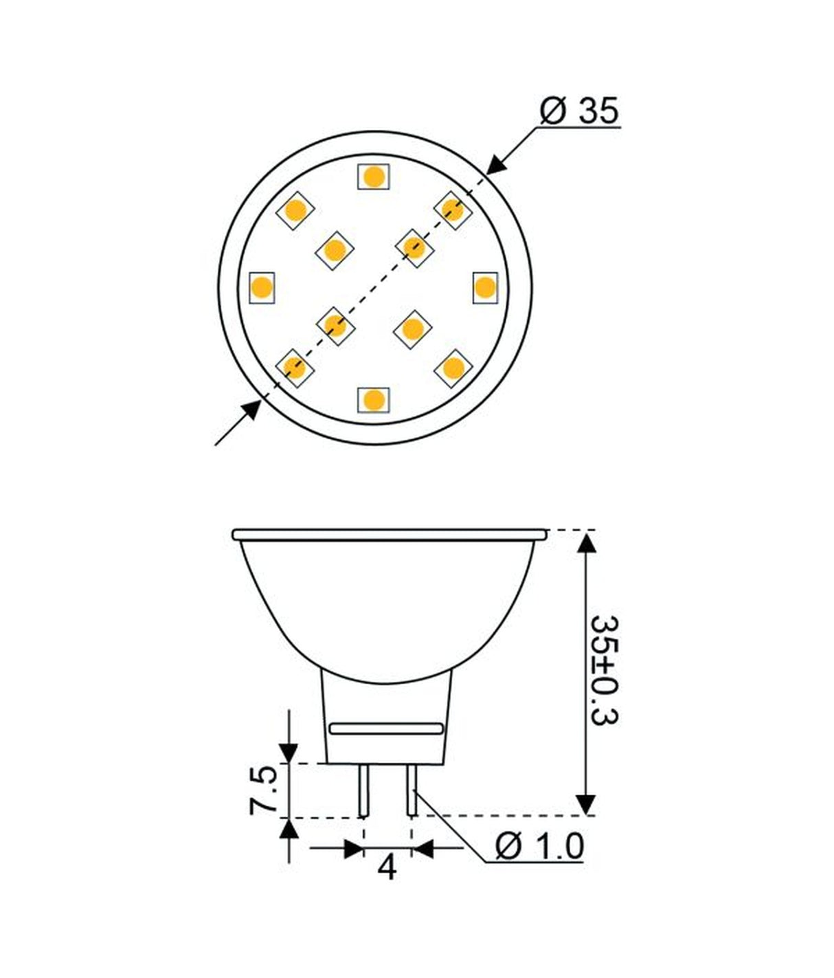Talamex lampada a led led12 10-30V GU4