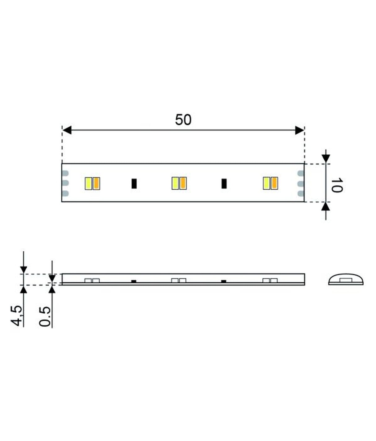 Talamex led120 striscia luminosa 12V 0,5 m 2200–4000K – IP65, flessibile