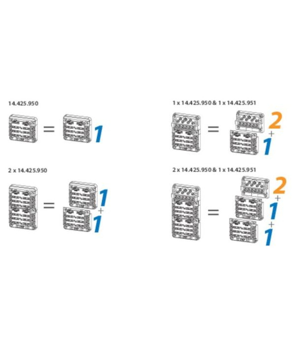 Talamex Module 2 bloc nul 12xM4 – système porte-fusible modulaire