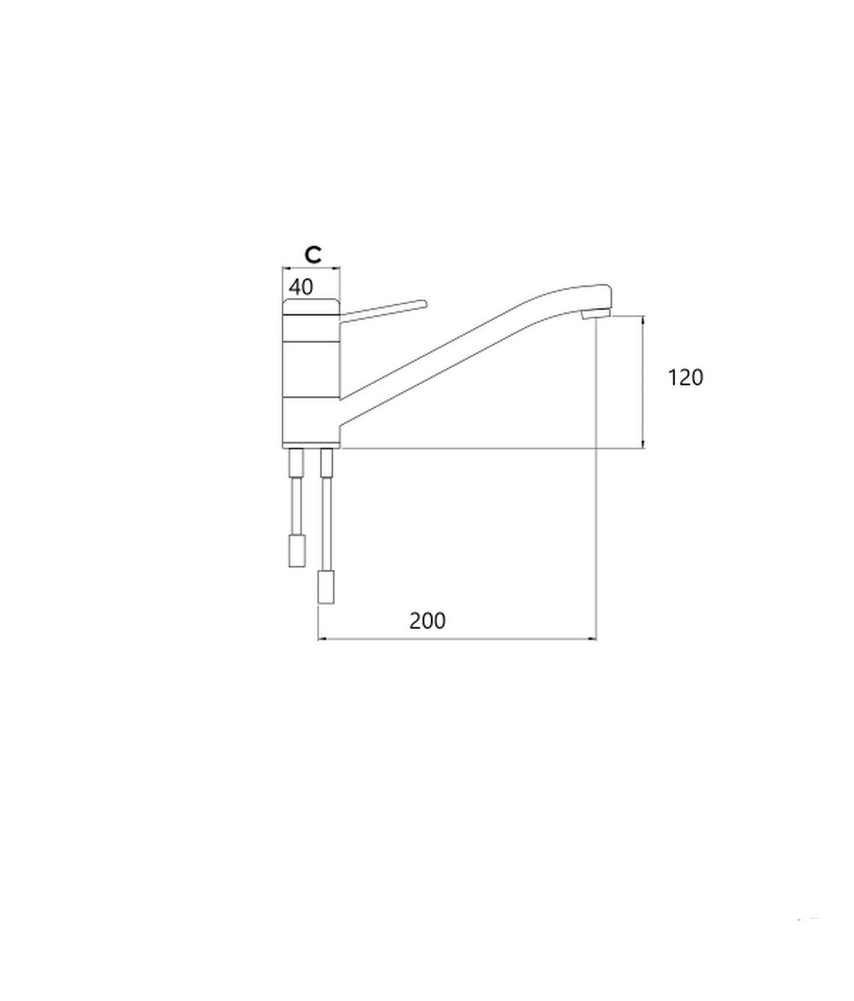 Single chrome tap 200 mm