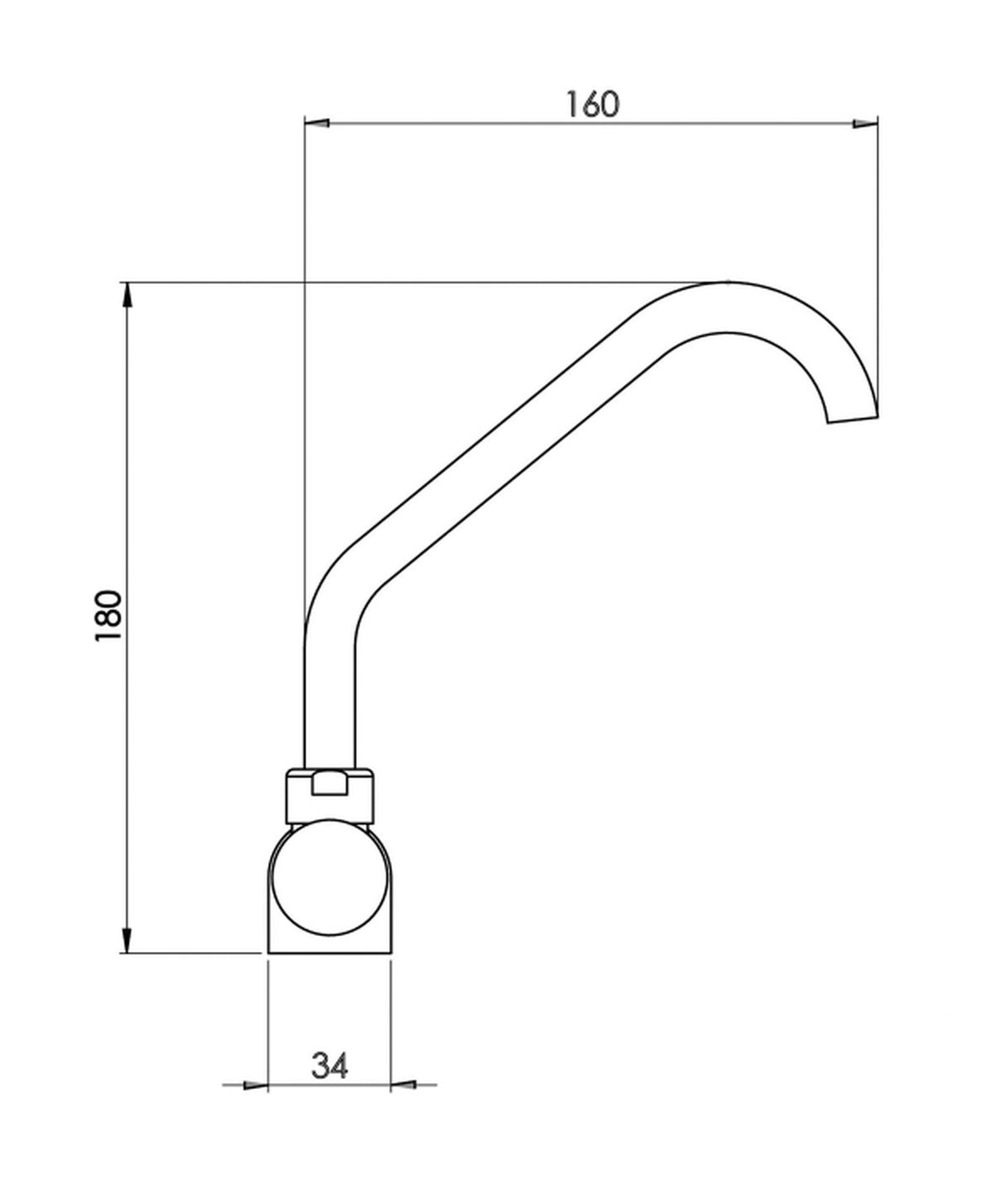 Robinet Trem chrome simple 17486015 – bec pivotant, 3/8" M
