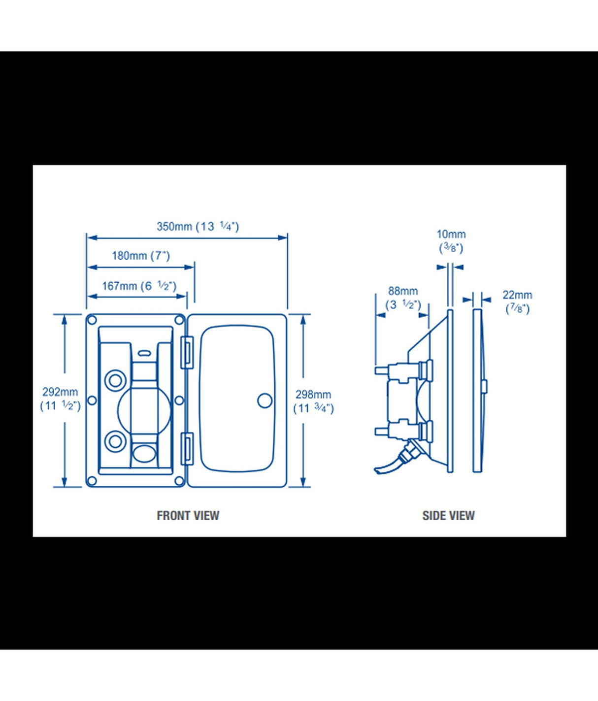 Whale Eingebaute Deckdusche RT2648 weiß 1/2" NPT – für Cockpit oder Badeplattform