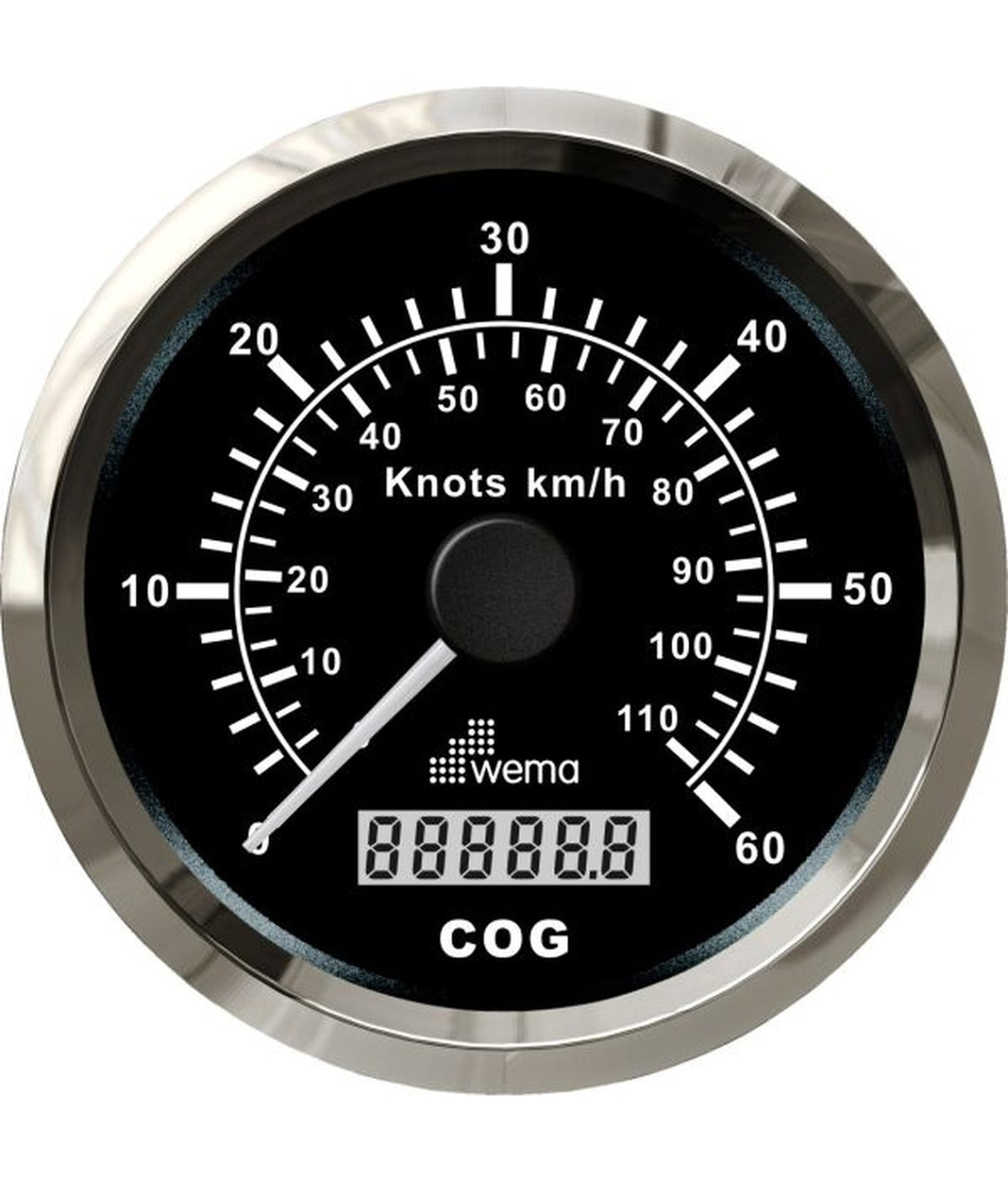 Wema Silver serie GPS velocímetro negro 60kn/110km 96mm