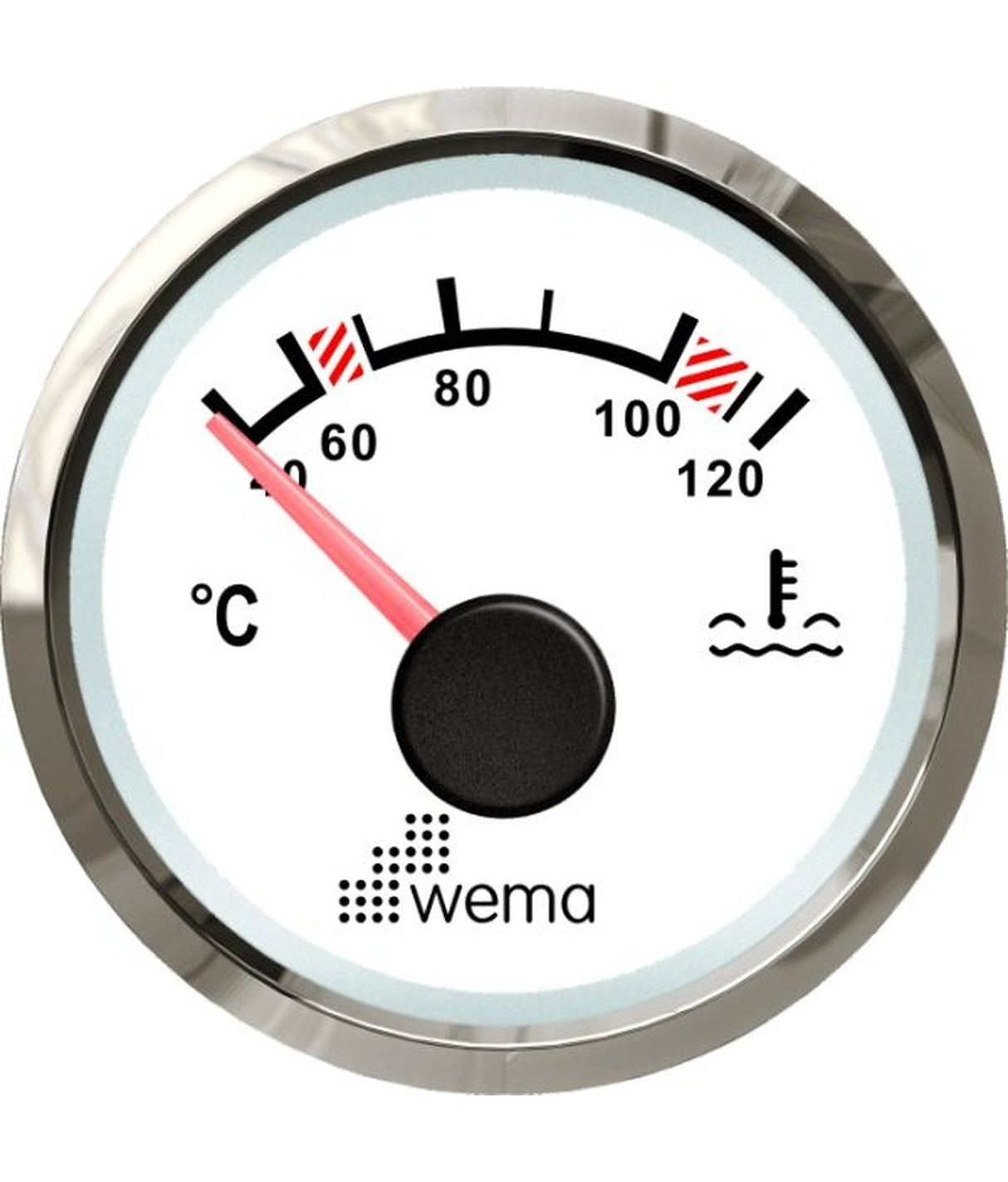 Wema Silver series water temperature meter NMEA2000 white Ø 56 mm
