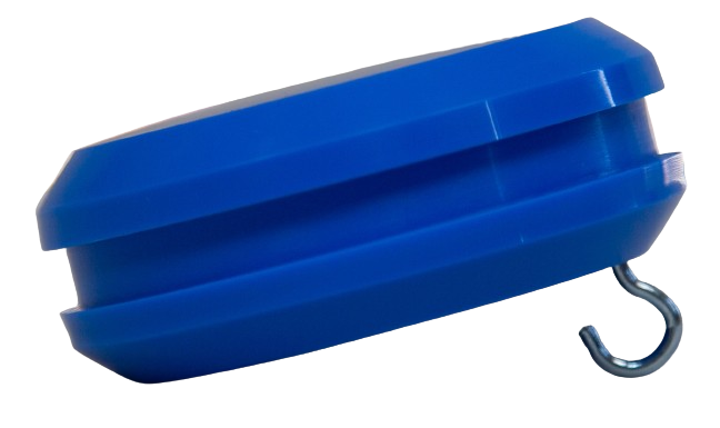 Knop kunststof blauw met haak t.b.v. witte vlaggenstok