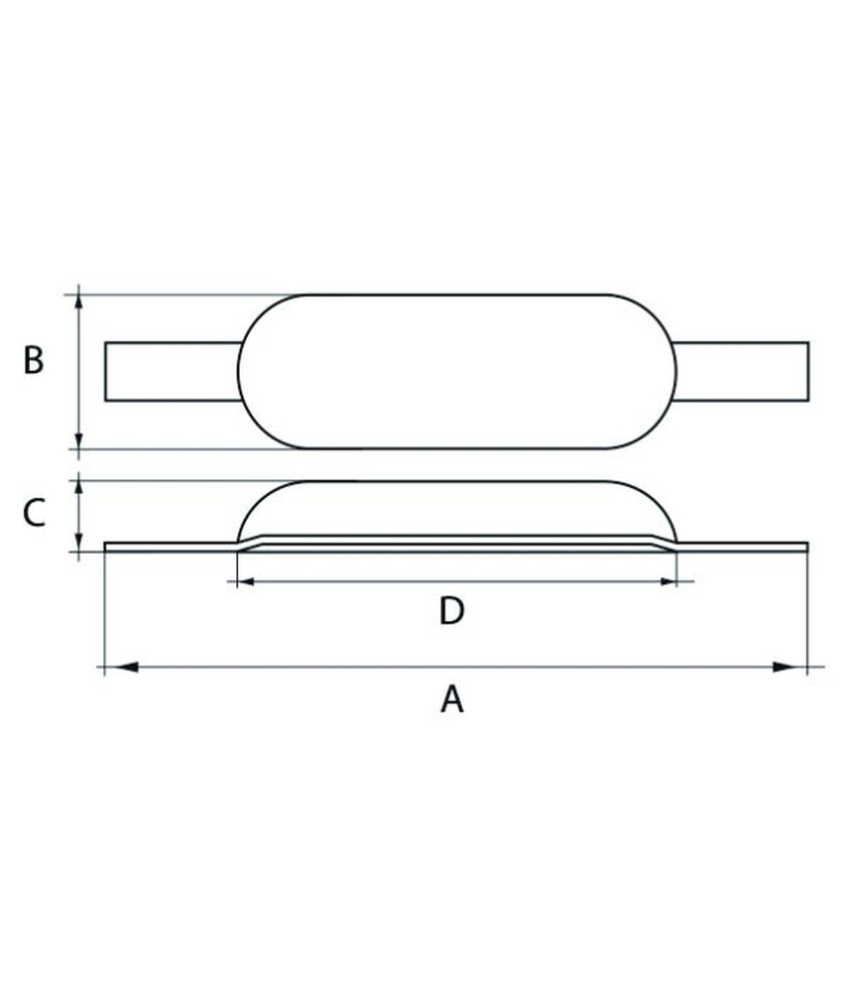 Talamex anode de rupture en aluminium avec bande 1.00kg 200x70x25mm