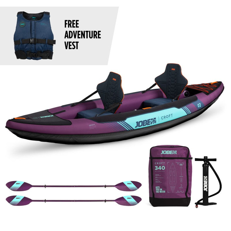 Jobe Croft 340 opblaasbare kajak Sunset Purple
