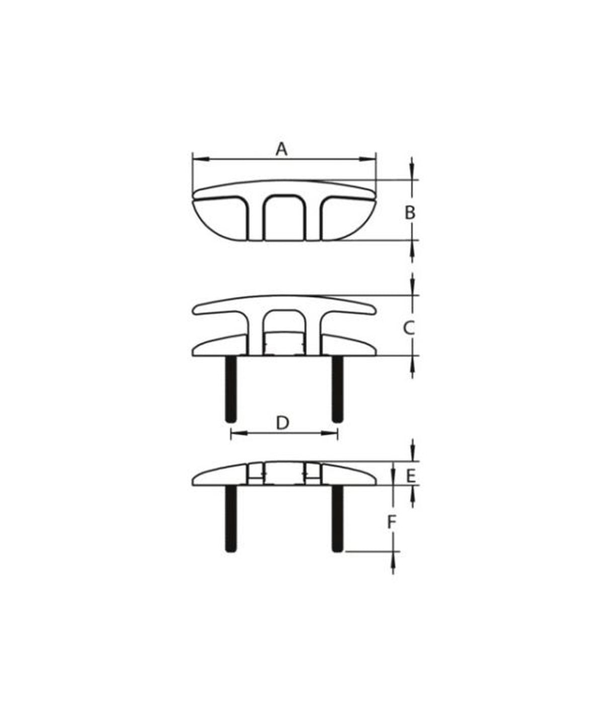 Talamex gancio pieghevole Wingfold stud 166mm