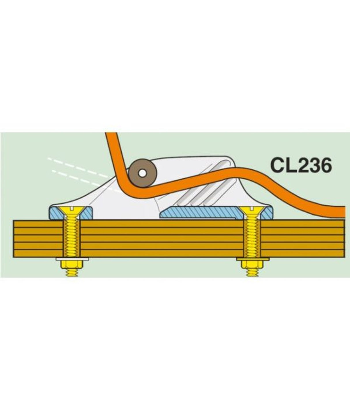 Clamcleat CL236an Aluminium 3-6 mm – geleide-oog Racing junior MK1