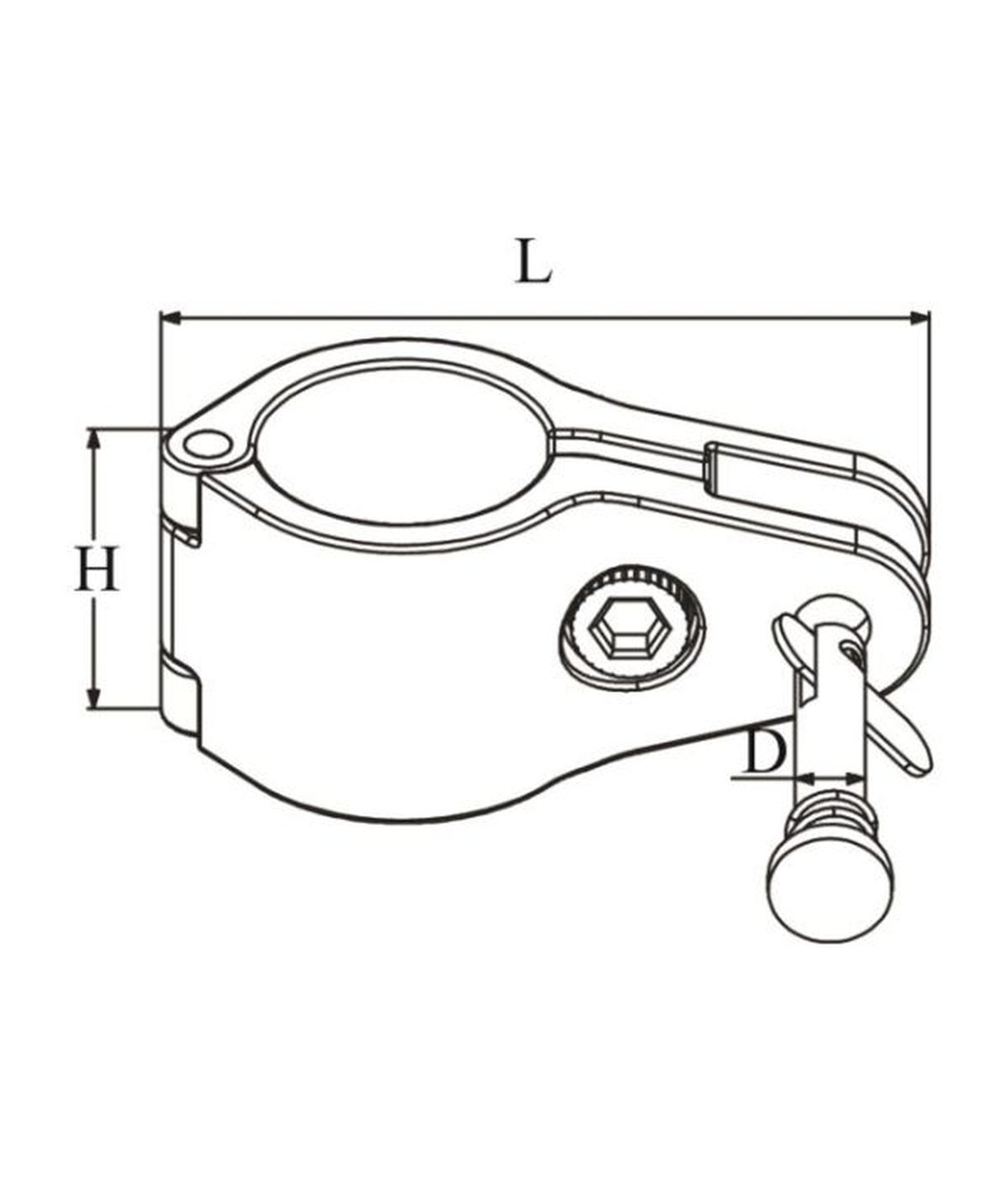 Talamex Buiskapbeslag middenstuk openklapbaar RVS AISI 316 22 mm