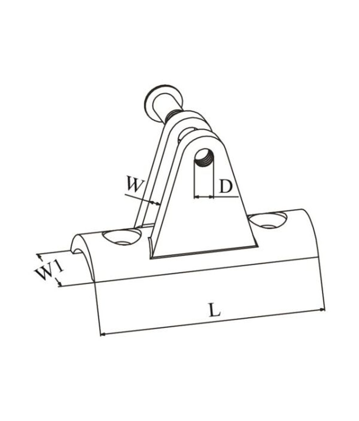 Talamex Buiskapbeslag RVS dekplaat hol 90ø met schroef – AISI 316