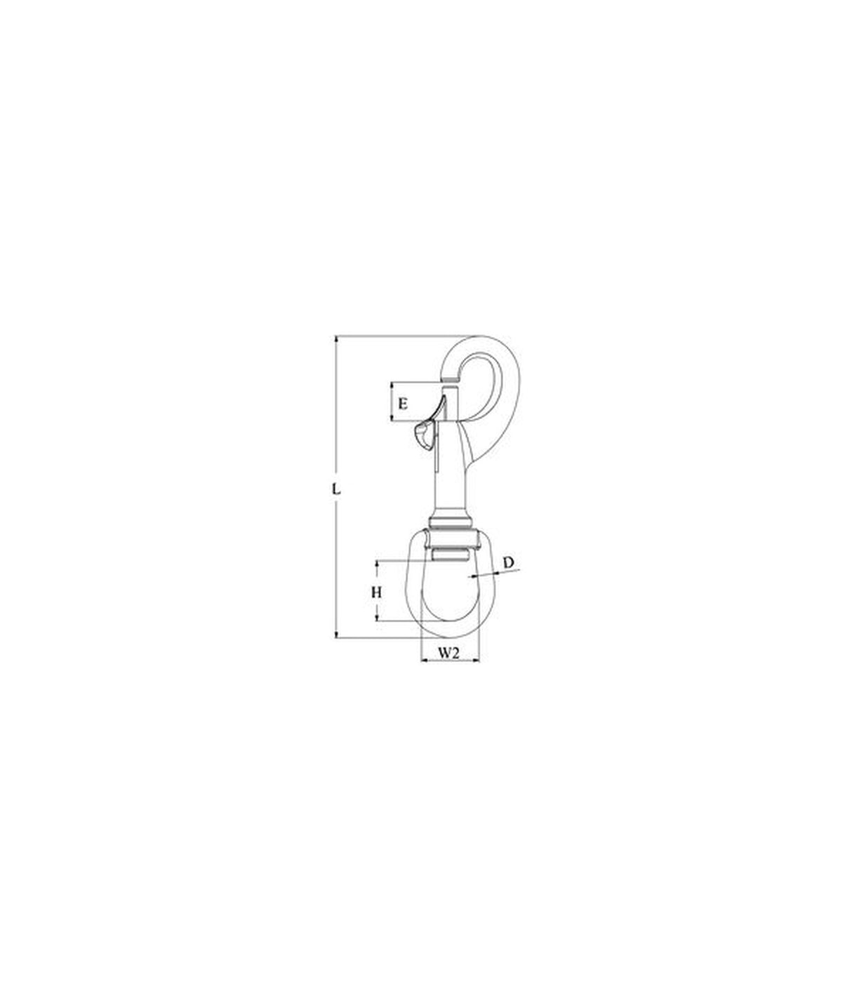 Talamex moschettone con girella in acciaio inox 64mm – AISI 316