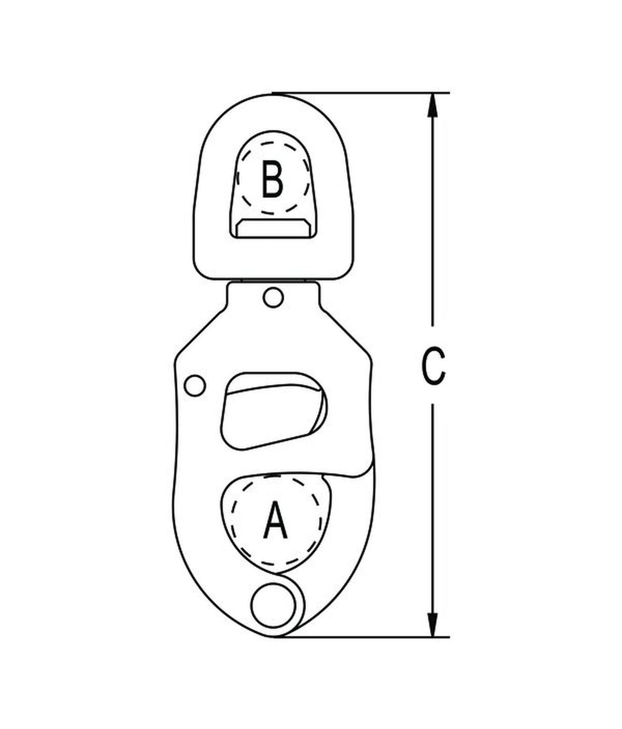 Fermeture à clip Ronstan RF7320 avec grand œillet pivotant 123mm – déclencheur à clip