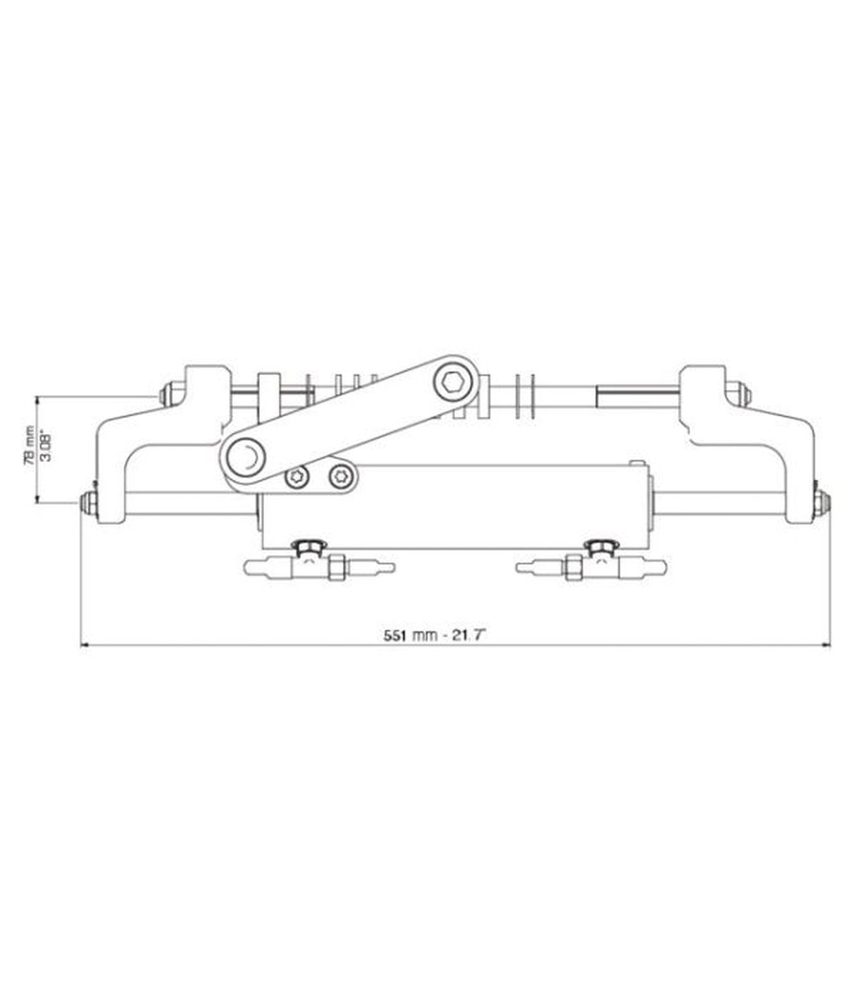 Ultraflex Hydraulische cilinder UC95-OBF/3 – frontmontage