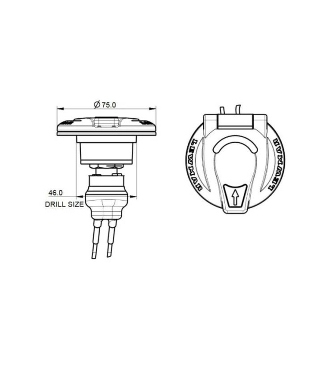 Lewmar CHSX Deckschalter offen 68001256 – für Ankerwinde 12/24V