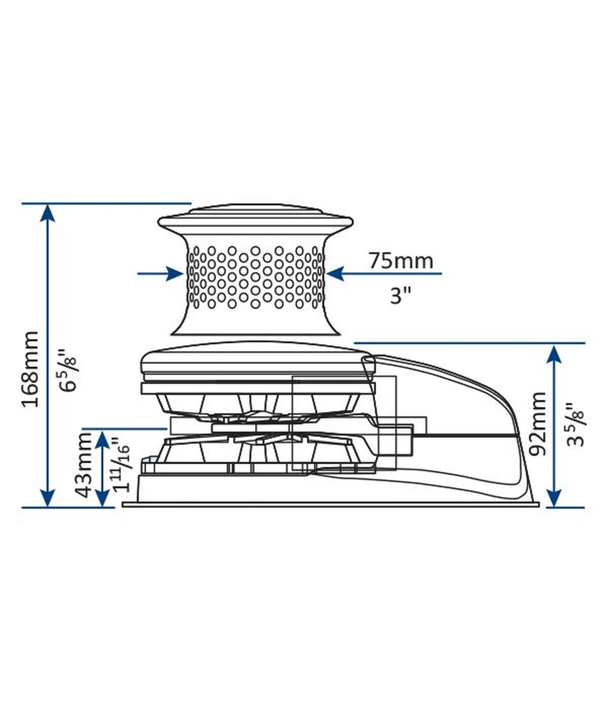 Lewmar RVS verticale ankerlier V3 24V 6672222108-142 – FastFit kit 002