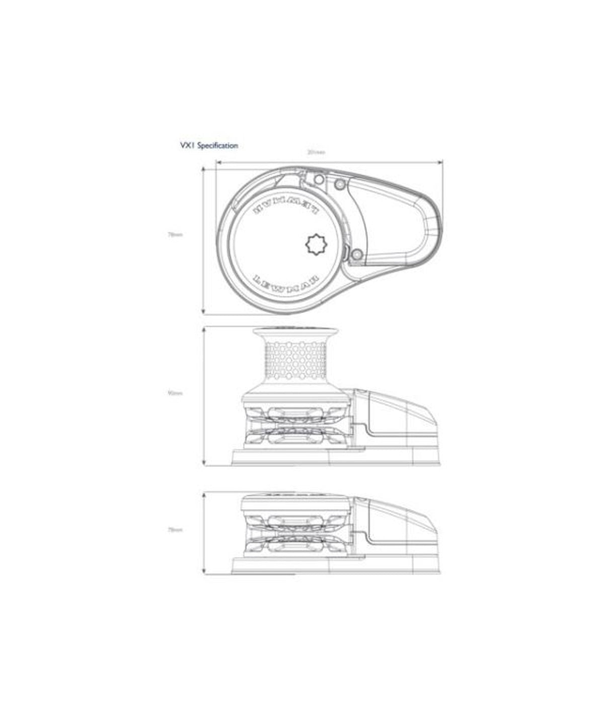 Lewmar VX1 verricello verticale ancore 6/7 mm 12V 500W 69100021