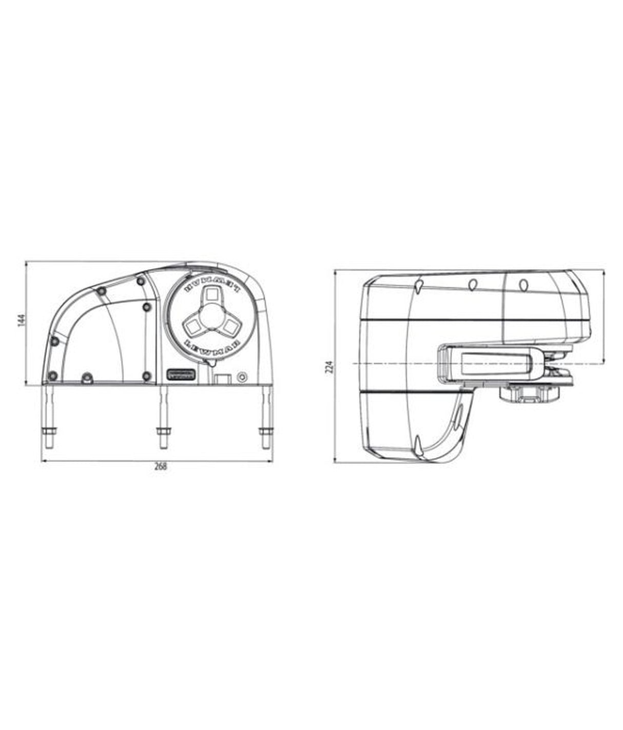 Lewmar HX1 ankerlier 69140008 800 GD 8 mm kit – horizontale uitvoering