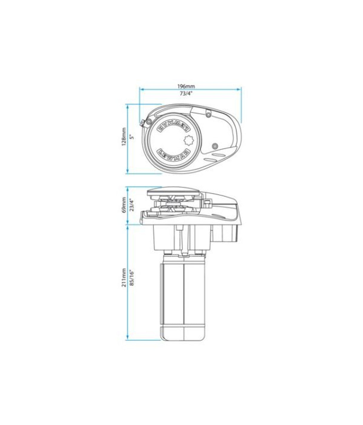 Lewmar guindeau V700 12V 6/7 mm kit 6670011108-312 – AISI 316 inoxydable