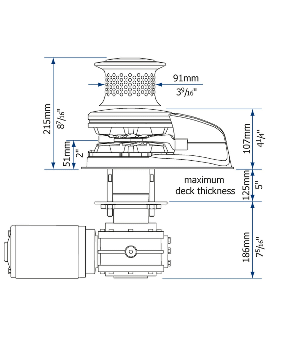 Lewmar Deck unit V4/V5 gipsy drum (GD) 66810025 – verticale ankerlier
