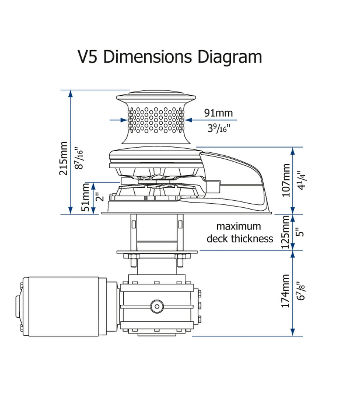 Lewmar Deck unit V4/V5 gipsy drum (GD) 66810025 – verticale ankerlier