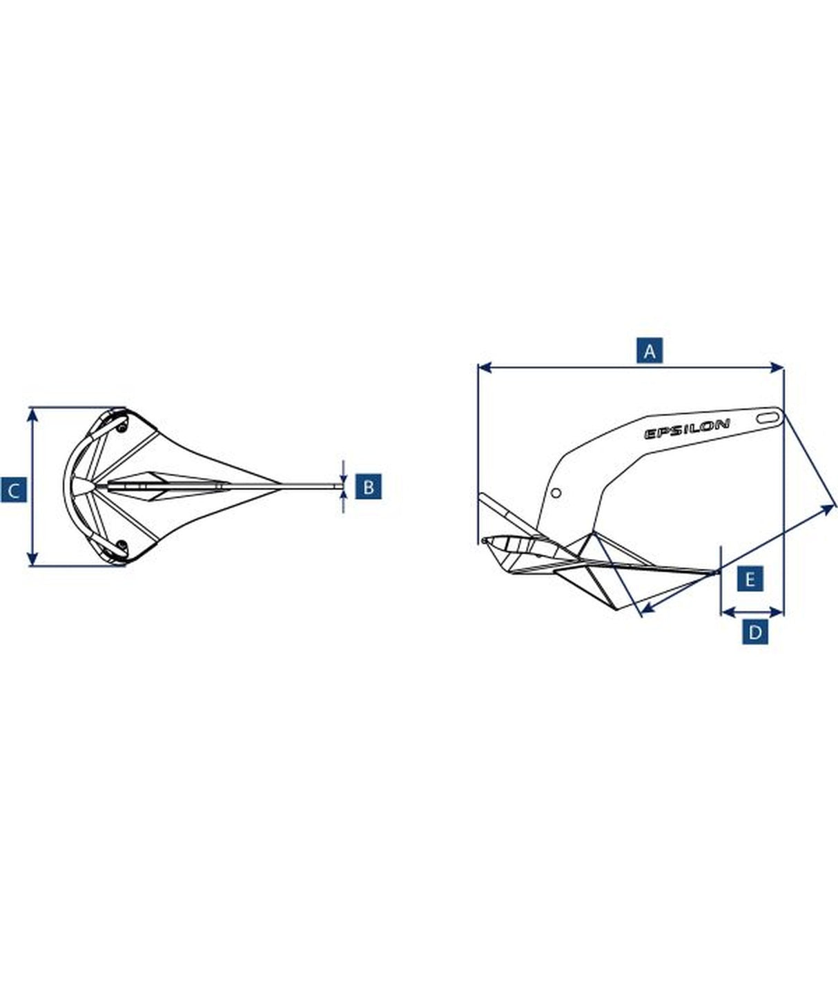 Lewmar Epsilon anker RVS 16 kg 57516 – ABS & Lloyd’s goedgekeurd