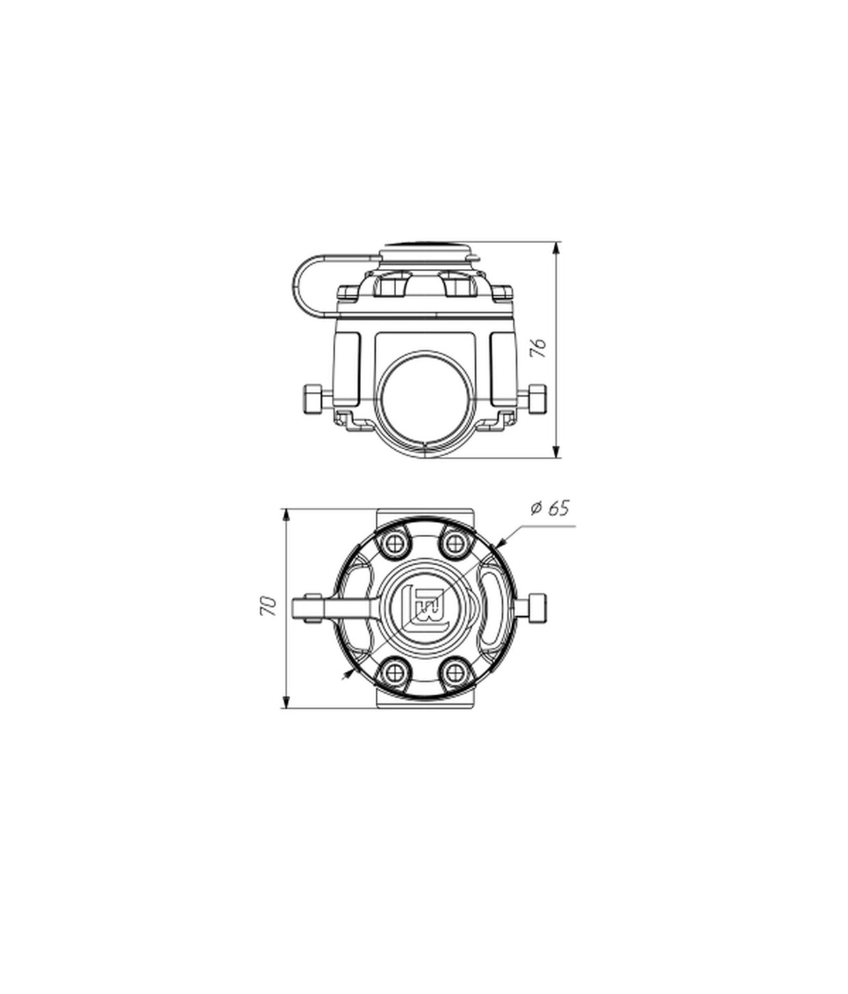 Borika montagevoet voor reling Ø 30/32 mm – zonder boren