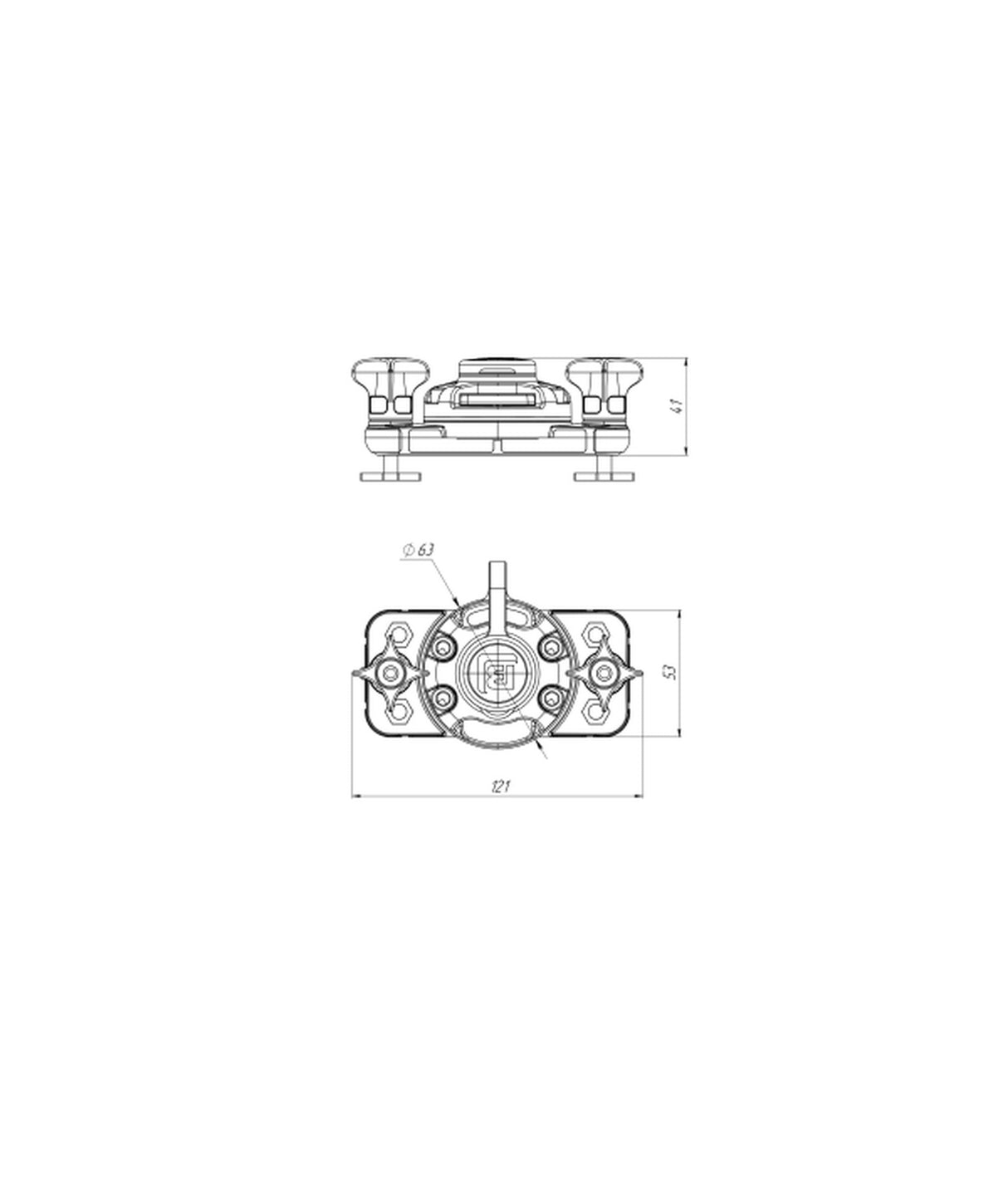 Borika adattatore di montaggio inferiore T-bolt FFr222 – a forma di C e binari Feelfree
