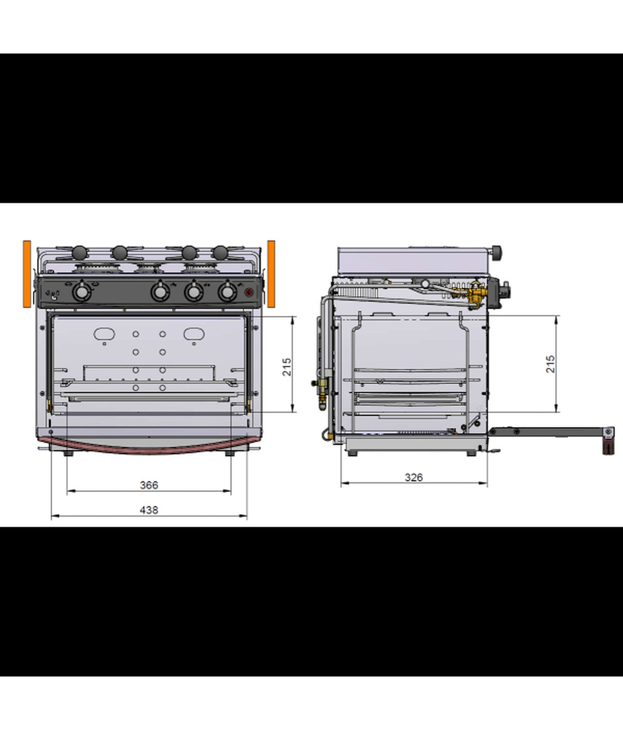 Eno Kooktoestel 2-pits met oven Origin – RVS