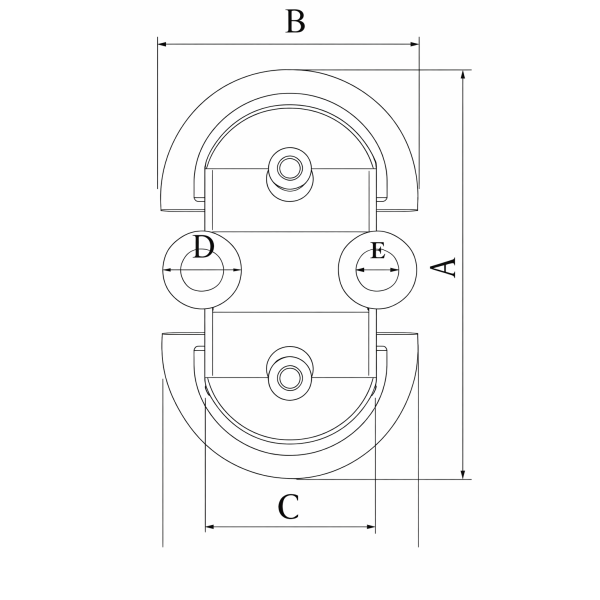 Talamex scharnierend dekoog dubbel Ø6 mm 79 x 45 mm
