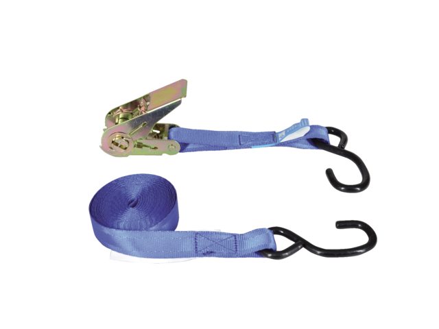 Spanband met ratelgesp & s-haak 25mm 5.0m