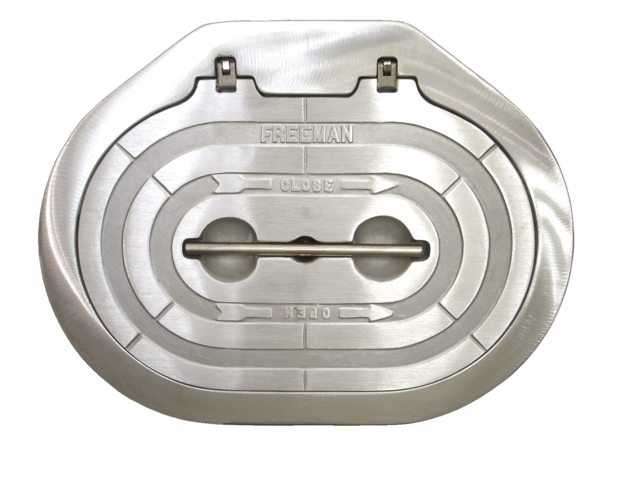 2474-0003 15x24 Oval Hatch, hinged, knife-edge seal - Compl. Unit with STL Ring