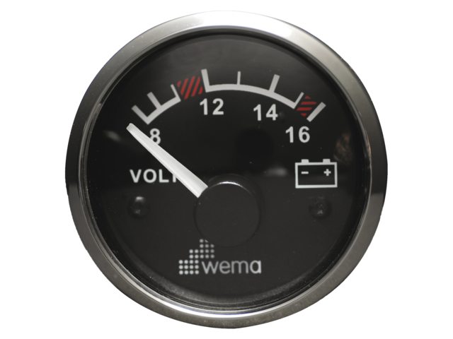 Silver serie voltmeter 12V zwart