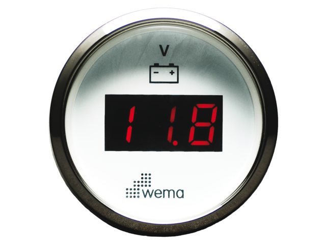 Silver serie voltmeter LED 12V wit