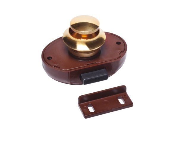 Drukknopslot bruin deur 19mm