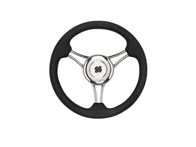 V21 stuurwiel zwart/rvs 3x2-spaaks