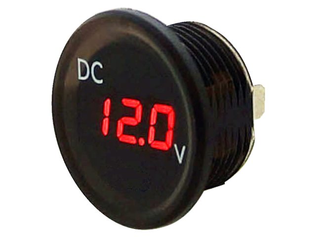 Voltmeter zwart 2.5-30V met flush frame (draad)
