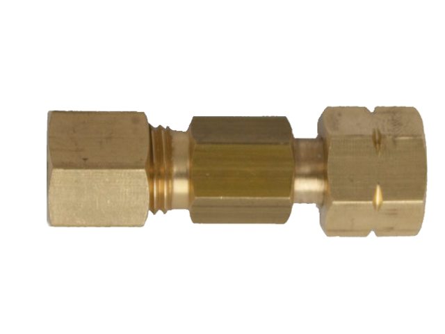 Rechte messing koppeling 8mm knel x ¬ l bi