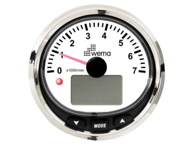 Silver serie toerenteller 7000 rpm NMEA2000 zwart