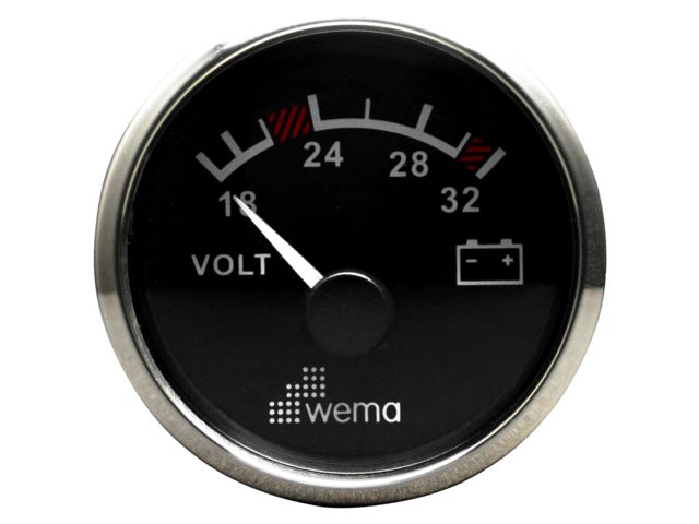 Silver serie voltmeter 24V zwart