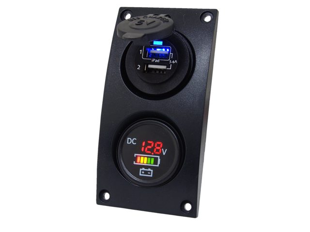 Curved add-on paneel dubbel USB & Volt/accu indicator