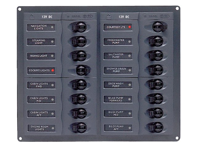 Circuit breaker paneel 12V 16-voudig