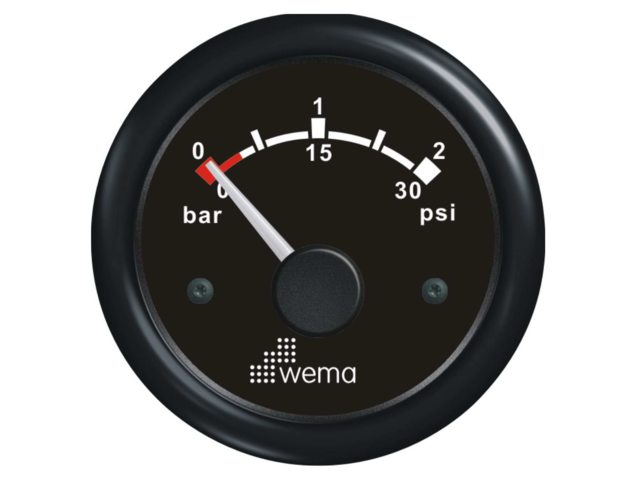 Turbodruk meter zwart 25psi/2bar