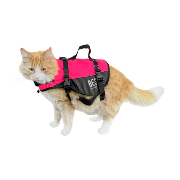 Besto kattenvest Deluxe zwart/roze 7-10 kg